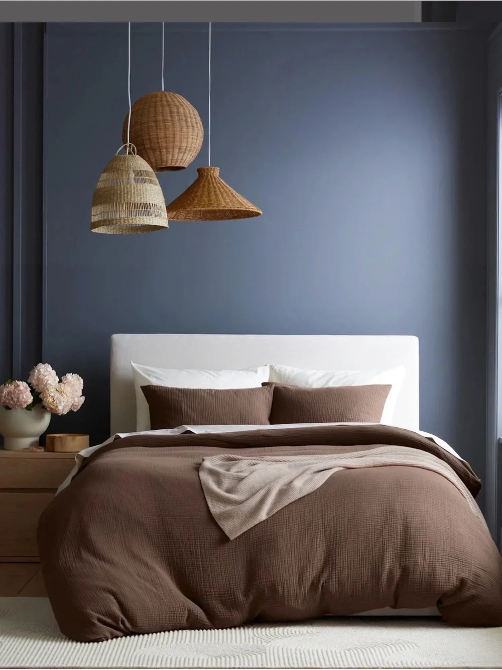 NWT Quince Airy Gauze King Duvet Cover Set in Chocolate (includes dust bag)